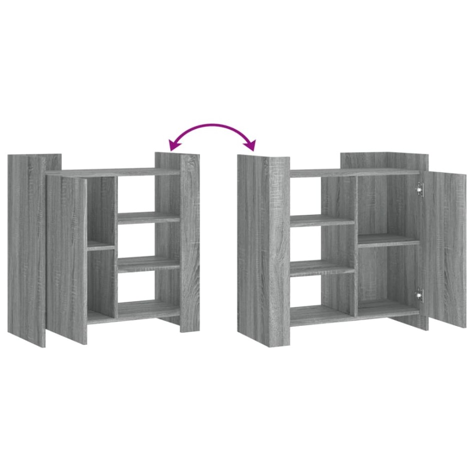 Aparador de madera de ingeniería gris Sonoma 73,5x35x75