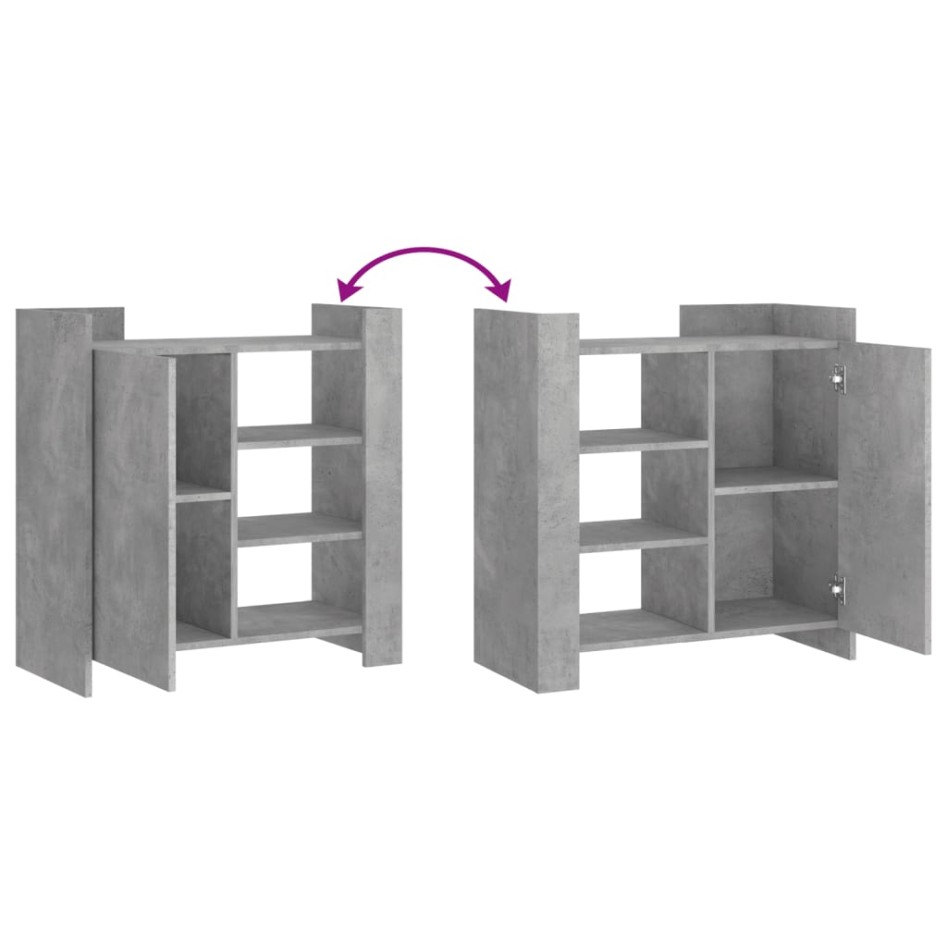 Aparador de madera contrachapada gris hormigón 73,5x35x75