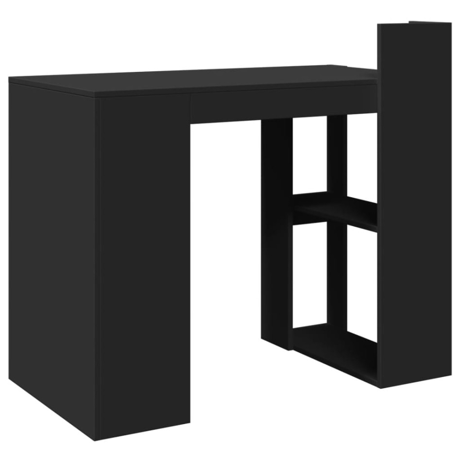 Escritorio de madera de ingeniería negro 103,5x56,5x94