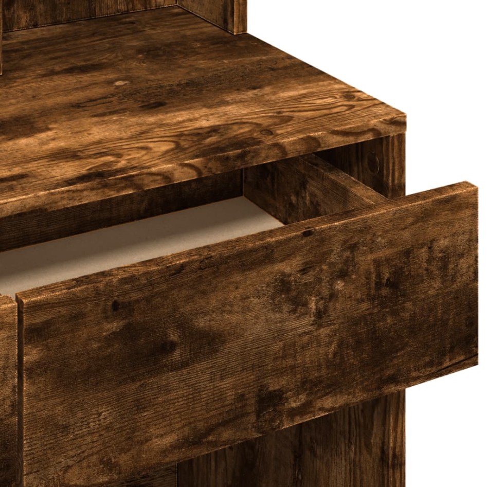 Tocador con espejo color roble ahumado 80x41x144,5