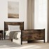 Estructura de cama sin colchón metal roble ahumado 107x203