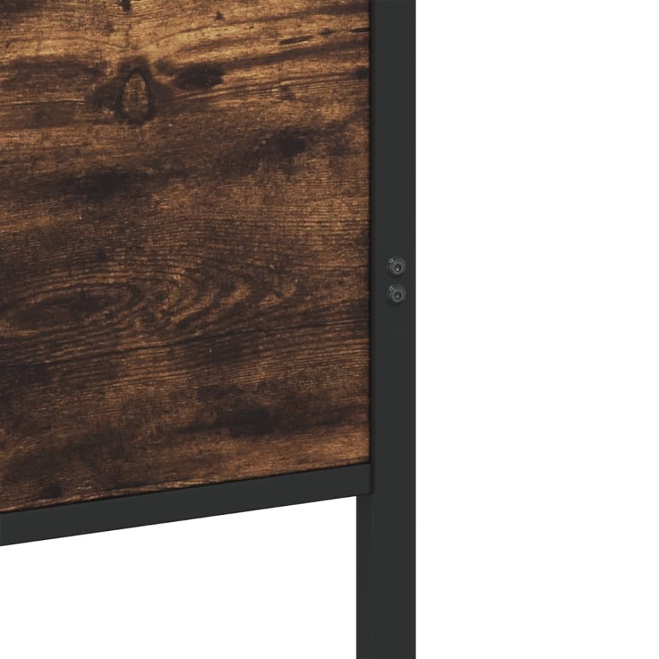 Estructura de cama sin colchón metal roble ahumado 107x203