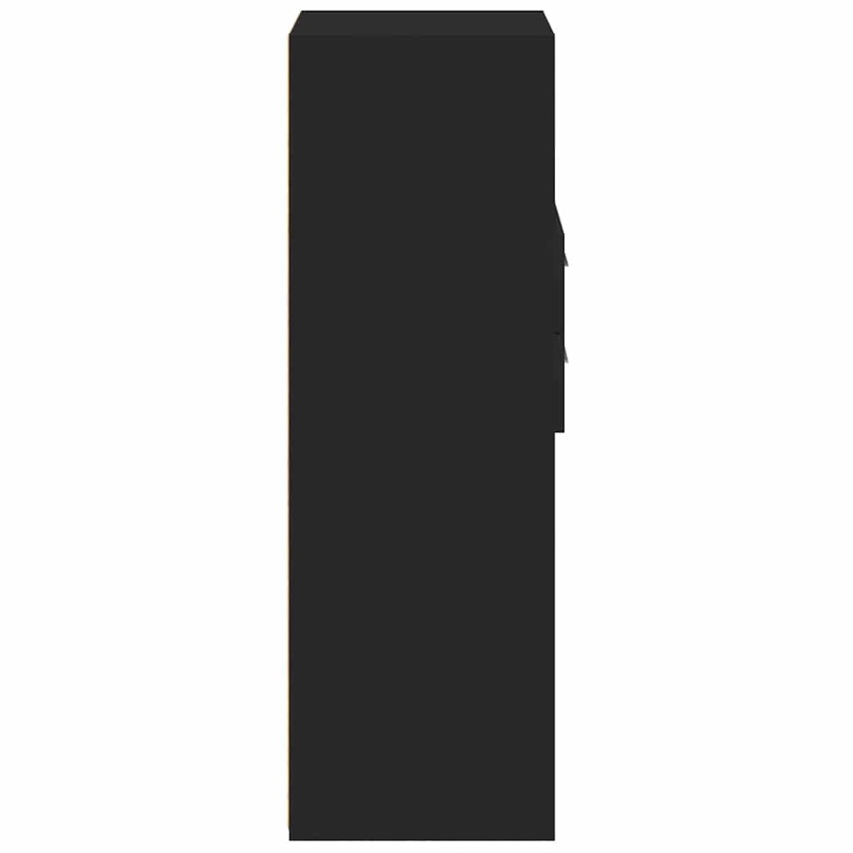 Aparador alto madera de ingeniería negro 30x42,5x124