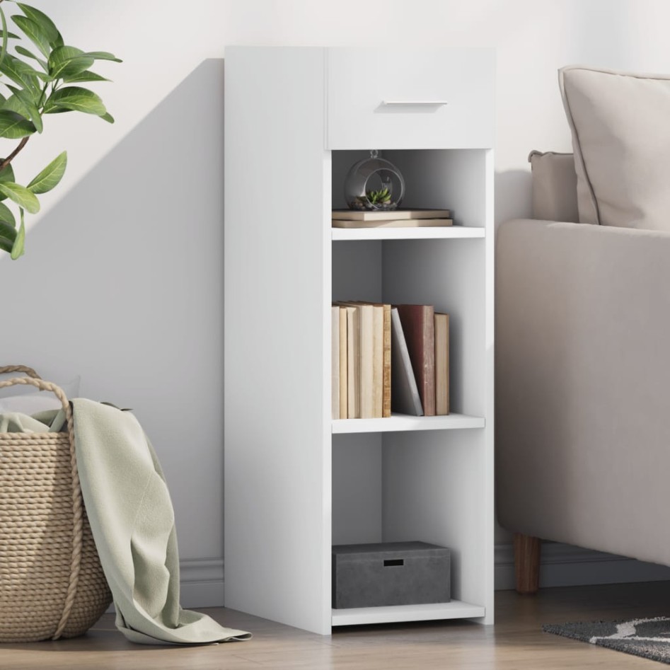 Aparador madera de ingeniería blanco 30x42,5x93