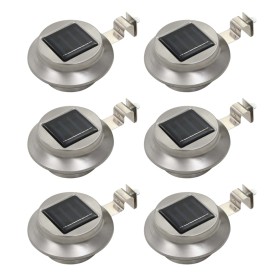 Lámparas solares de exterior LED redondas 6 uds 12 cm