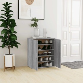 Zapatero de madera contrachapada gris Sonoma 60x35x70