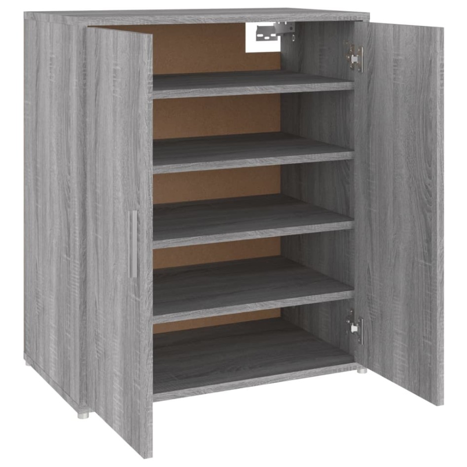 Zapatero de madera contrachapada gris Sonoma 60x35x70