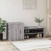 Mueble zapatero madera contrachapada gris Sonoma 130x35x54 cm