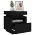 Mesita de noche con luces LED negra 40x39x48,5