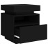 Mesita de noche con luces LED negra 40x39x48,5