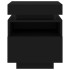 Mesita de noche con luces LED negra 40x39x48,5