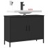Armario para lavabo de baño madera ingeniería negro 80x30x60