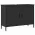 Armario para lavabo de baño madera ingeniería negro 80x30x60