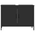 Armario para lavabo de baño madera ingeniería negro 80x30x60