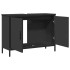Armario para lavabo de baño madera ingeniería negro 80x30x60