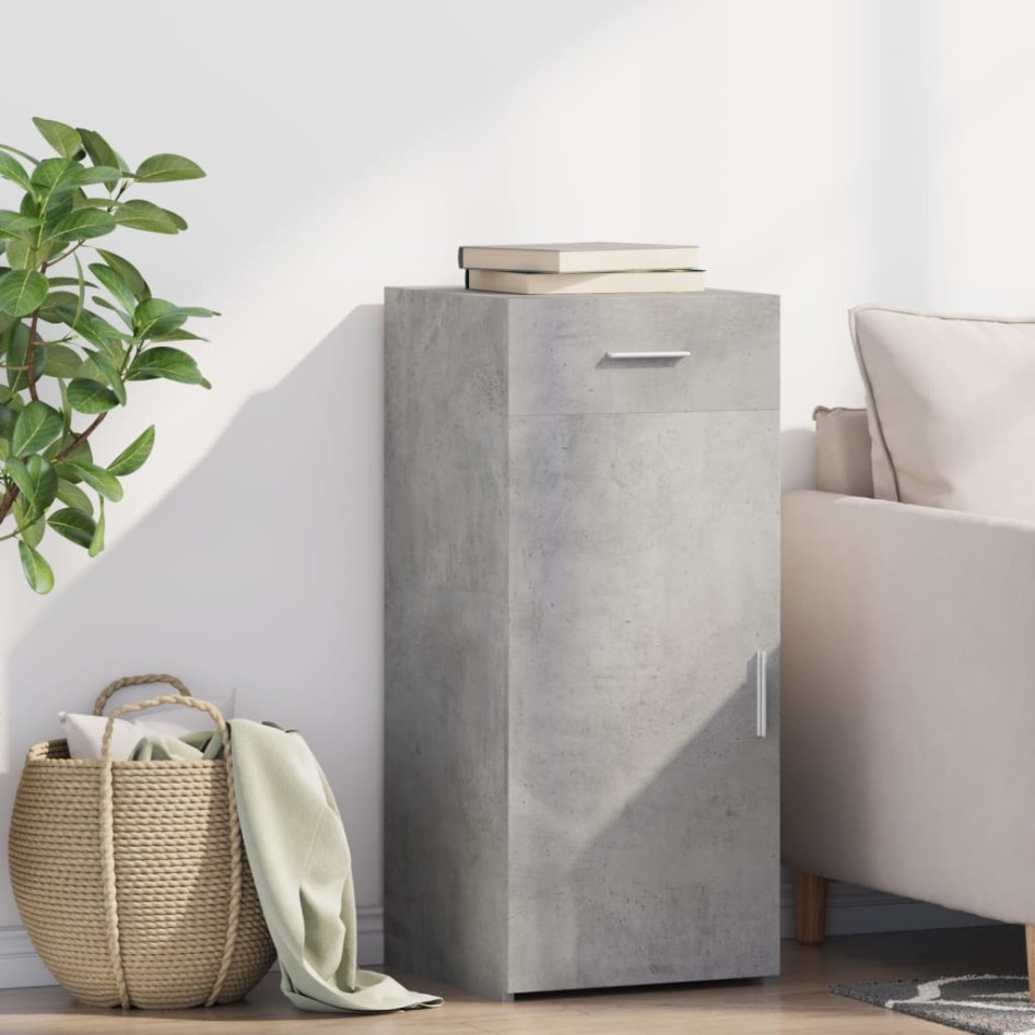 Aparador de madera de ingeniería gris hormigón 40x42,5x93