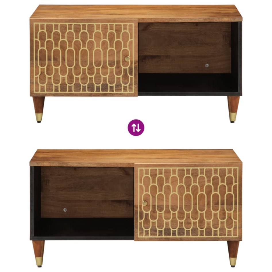 Mesa de centro de madera maciza de mango 80x50x40