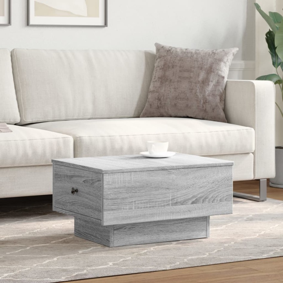 Mesa de centro madera contrachapada gris Sonoma 60x45x31