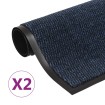 Alfombras de entrada rectangulares de nudo 2 uds azul 90x150 cm