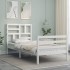 Estructura de cama con cabecero madera maciza blanco 90x200