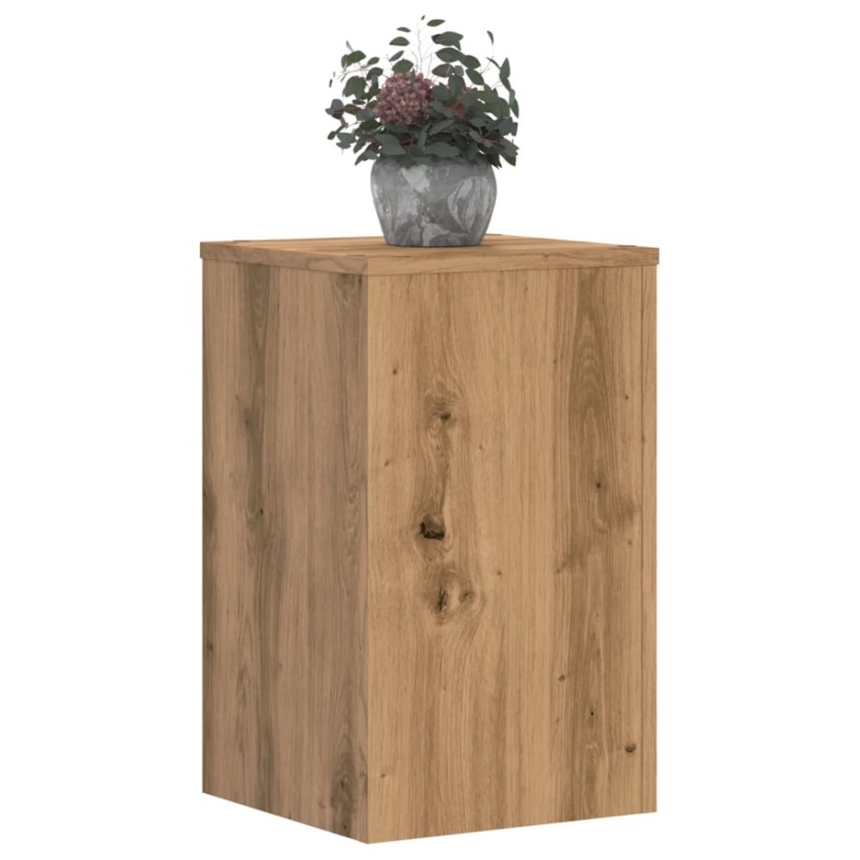 Soportes de plantas 2 uds madera roble artisian 30x30x50