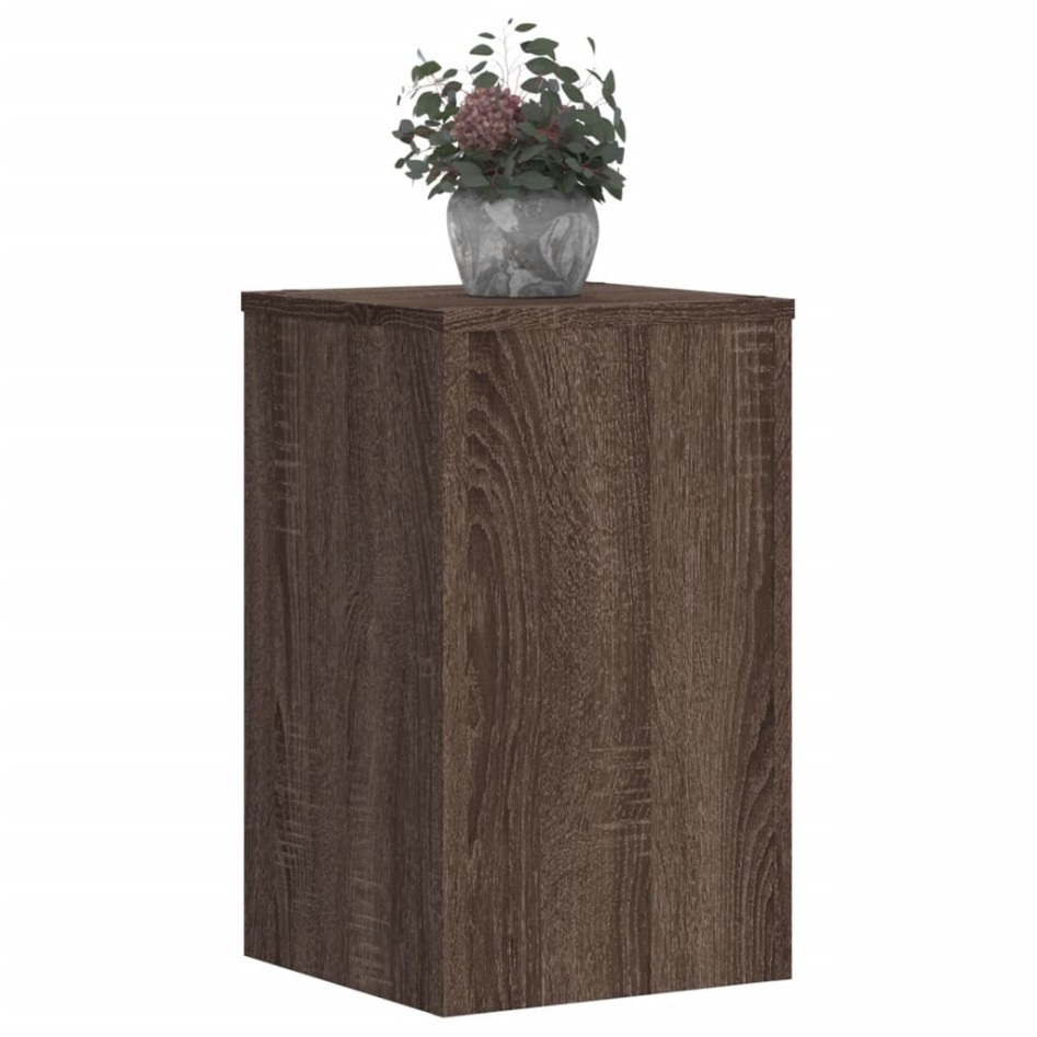 Soportes de plantas 2 uds madera marrón roble 30x30x50