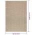 Alfombra ZIZUR aspecto yute interior/exterior beige 120x170