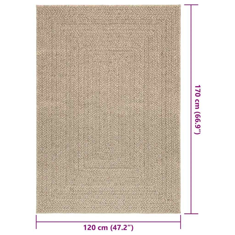 Alfombra ZIZUR aspecto yute interior/exterior beige 120x170