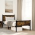 Estructura de cama sin colchón metal roble ahumado 75x190