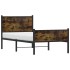 Estructura de cama sin colchón metal roble ahumado 90x190