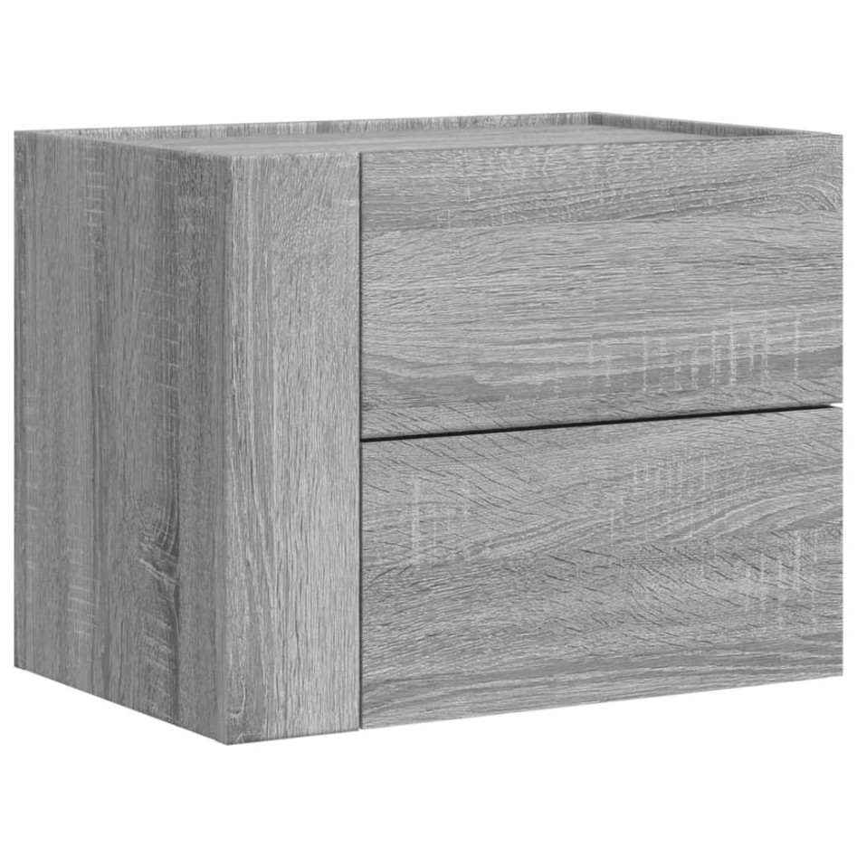 Mesitas de noche de pared 2 uds gris Sonoma 45x30x35