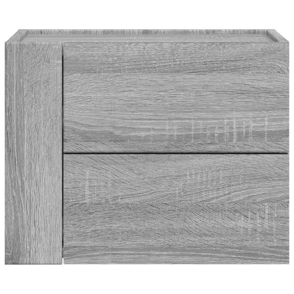 Mesitas de noche de pared 2 uds gris Sonoma 45x30x35