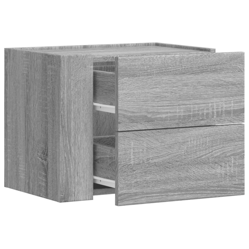 Mesitas de noche de pared 2 uds gris Sonoma 45x30x35
