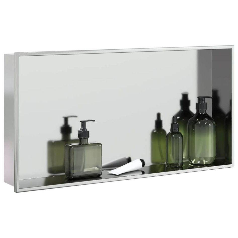 Hornacina ducha acero inoxidable plateado cepillado 62x32x9