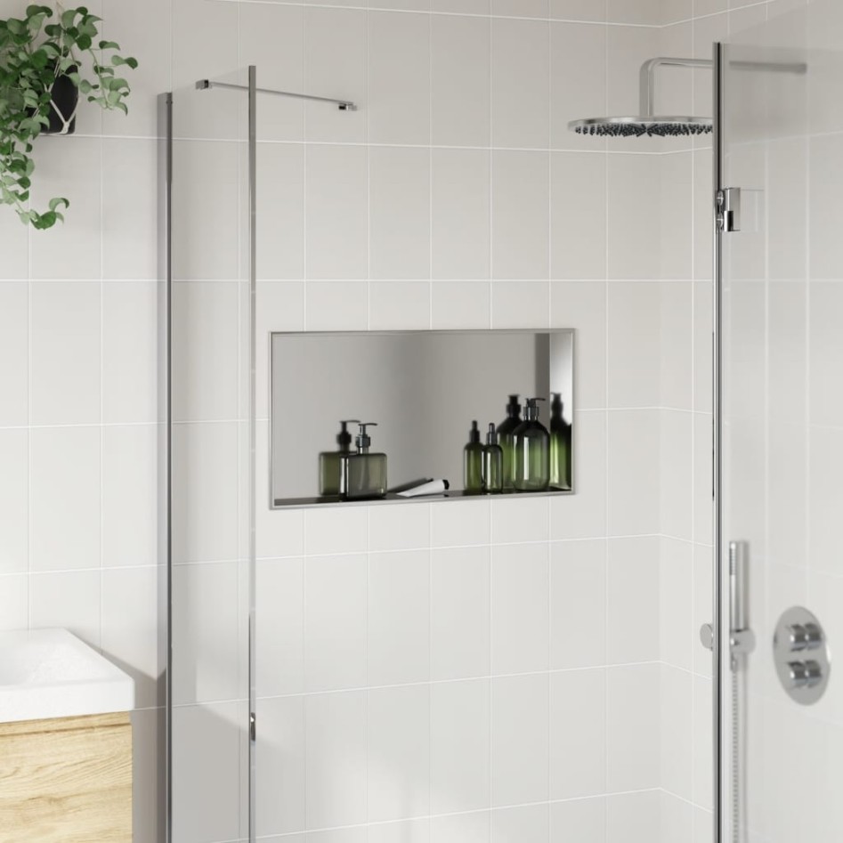 Hornacina ducha acero inoxidable plateado cepillado 62x32x9