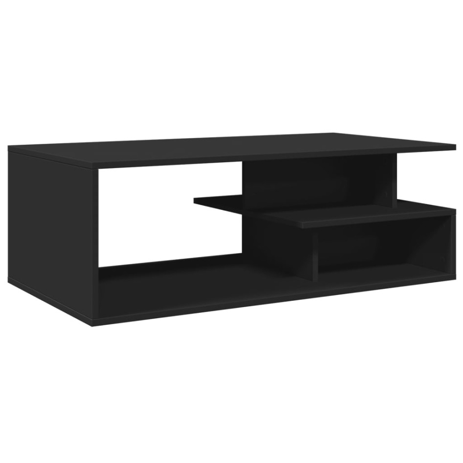 Mesa de centro madera de ingeniería negro 102x55x35