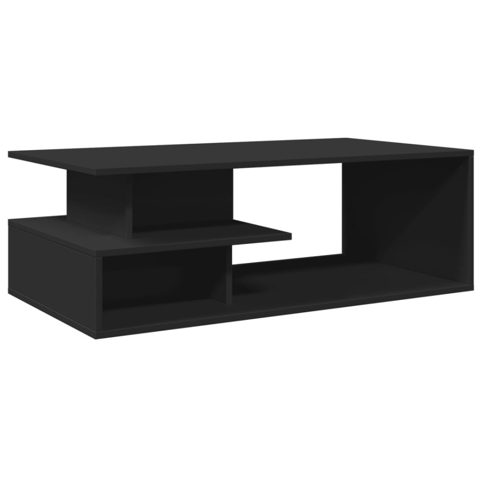 Mesa de centro madera de ingeniería negro 102x55x35
