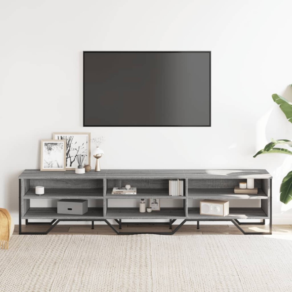 Mueble de TV madera de ingeniería gris Sonoma 180x34x41