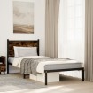 Estructura de cama sin colchón metal roble ahumado 75x190 cm