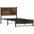 Estructura de cama sin colchón metal roble ahumado 80x200