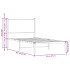 Estructura de cama sin colchón metal roble ahumado 90x200