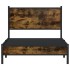 Estructura de cama sin colchón metal roble ahumado 100x200