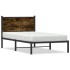 Estructura de cama sin colchón metal roble ahumado 100x200