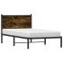 Estructura de cama sin colchón metal roble ahumado 100x200