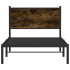 Estructura de cama sin colchón metal roble ahumado 100x200