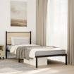 Estructura de cama sin colchón metal roble Sonoma 75x190 cm