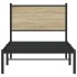 Estructura de cama sin colchón metal roble Sonoma 75x190