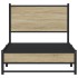 Estructura de cama sin colchón metal roble Sonoma 80x200
