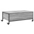 Mesa de centro con ruedas madera ingeniería gris 91x55x34