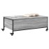 Mesa de centro con ruedas madera ingeniería gris 91x55x34